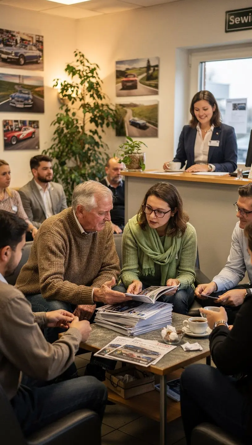 Autowerkzeug und Ersatzteile auf Werkbank in einer deutschen Reparaturwerkstatt.